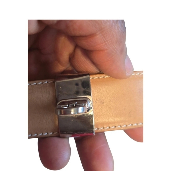 Salvatore Ferragamo Leather Belt Women Beige Logo Luxury - Picture 3 of 11